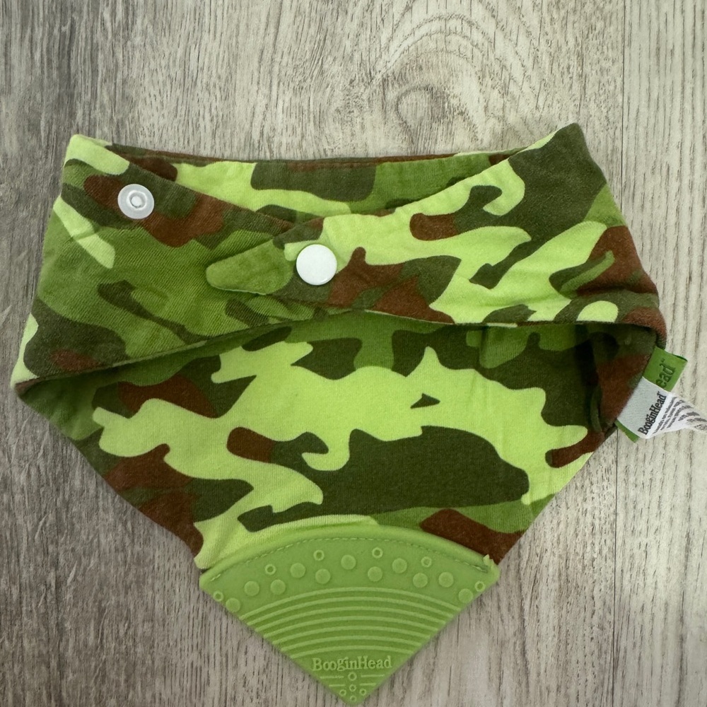 Green Camo Teething Bib